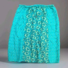 Vintage Boho Silk Floral Print Skirt Hippie Festival Sz 10 Made In India