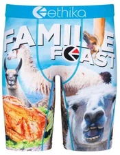 Ethika the Staple FAMILIE FEAST Llamas Baked Chicken Boxer Briefs Men's 3XL NIP