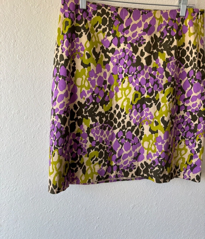 Doncaster Pencil Skirt Womens Size 10 Green Purple Black Geo Print Lined - Image 3 of 4