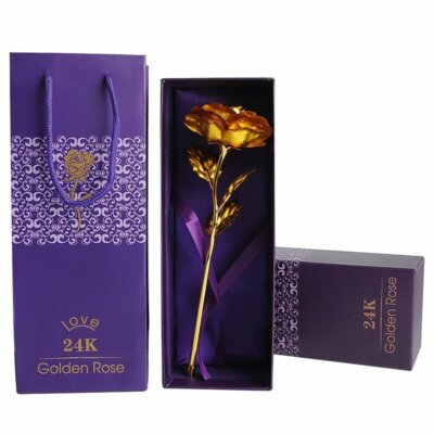 Goldene Gold Rose 24K Gold vergoldet Muttertag Geburtstag Valentinstag Geschenk