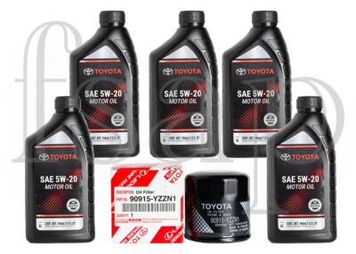 Genuine Toyota Engine Oil Change Kit 5 quarts of SAE5w20 + Oil Filter 90915YZZN1
