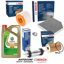 FOR AUDI A6 2.0L TDI S LINE MK4 FULL BOSCH SERVICE KIT & 5L CASTROL [2014 - 18]