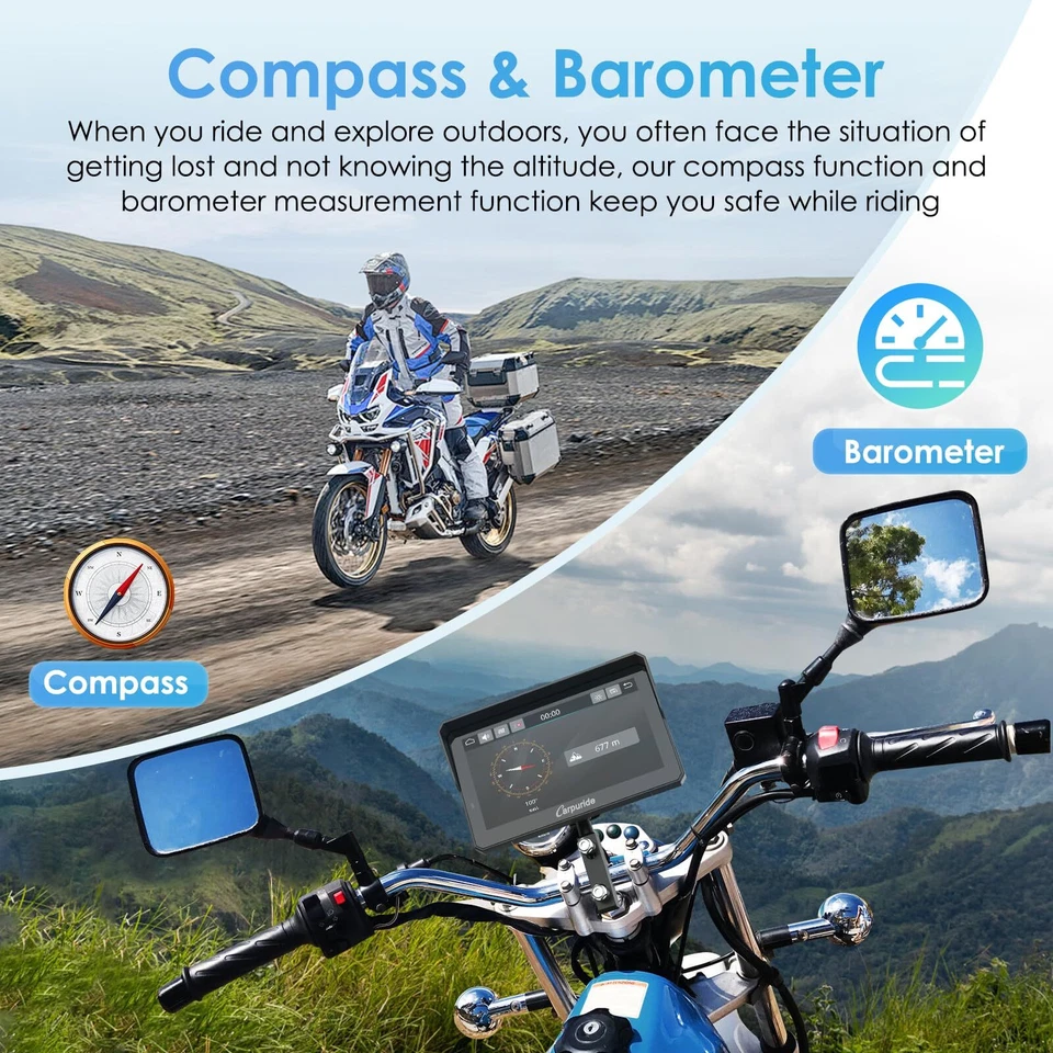 Carpuride W702B Pro Carplay Bildschirm BMW Motorräder Android Auto Wasserdichter - Bild 3 von 4