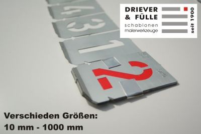 Signierschablonen Ziffernsatz 0-9, Schrifthöhe: 120 mm, Zinkblech