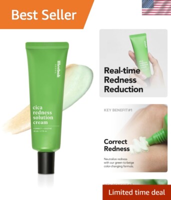 Korean Green Tinted Moisturizer for Redness Relief - All Skin Types Approved