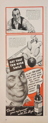 1940 Hiram Walker Ten High whiskey Vintage Ad Will strike your taste