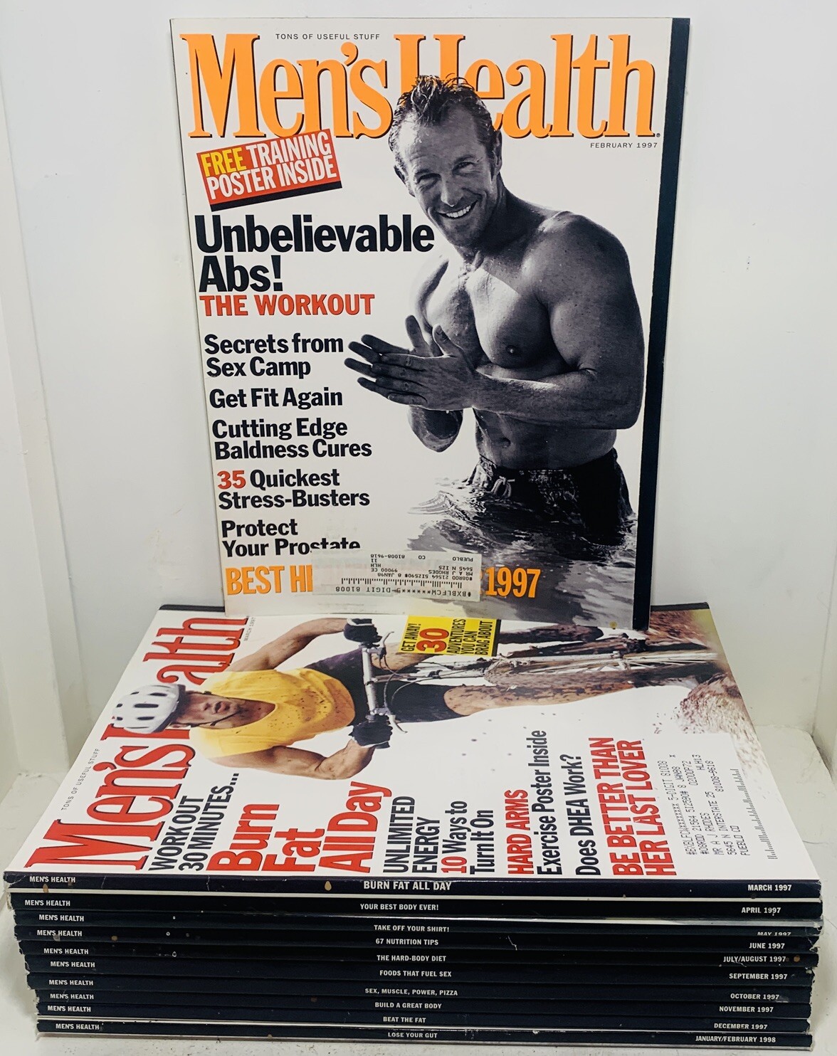MEN’S HEALTH Magazine 1997-98 LOT of 11 Fitness Workout Outdoor Style Grooming