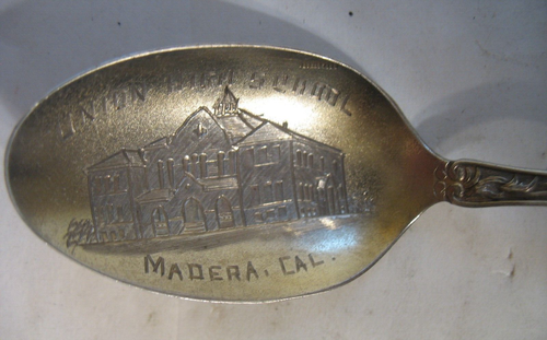 MADERA, CALIFORNIA STERLING SILVER SOUVENIR SPOON - UNION HIGH SCHOOL (#2) - Picture 2 of 4