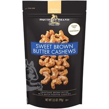Squirrel Brand Sweet Brown Butter Cashews, 3.5 Ounces Resealable Bag, Gluten