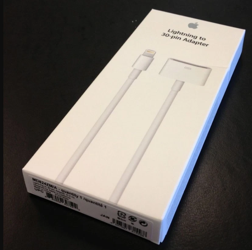 Genuine Apple Lightning to 30Pin audio/sync Adapter Cable for iPhone iPod iPad + - image 2 of 4