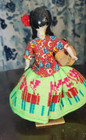 Handmade Mexican Girl Wooden Doll (6 inch) with wooden base & ceramic bowl — photo 6