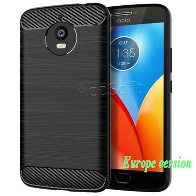 NEW Shockproof Carbon Fiber Soft TPU Armor Cover f Motorola Moto E4 Plus XT1776