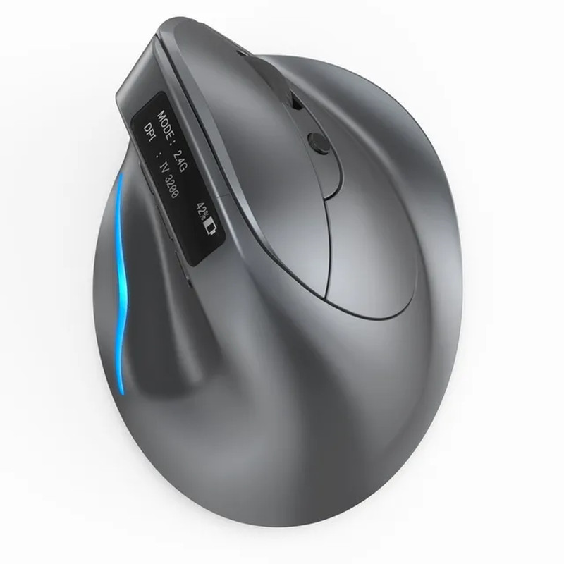 Lefon Bluetooth Vertical Mouse Wireless Ergonomic Mice with OLED Screen RGB USB