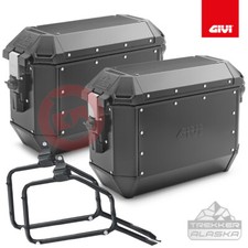 GIVI ALASKA BLACK 36L SIDE SUITCASES HONDA X-ADV 750 2017-2020 W/ LUGGAGE RACK