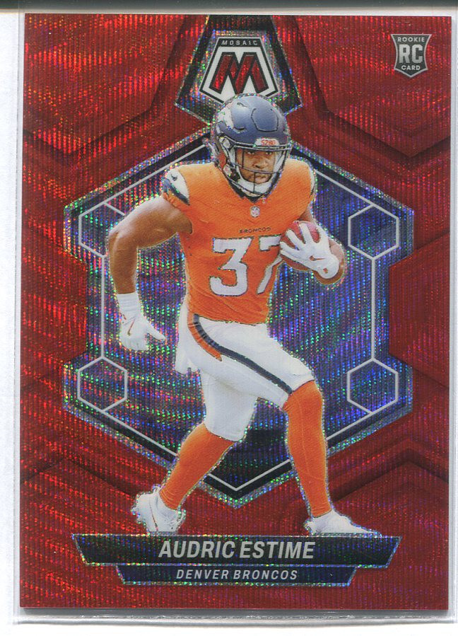 2024 PANINI MOSAIC FOOTBALL RC #392 AUDRIC ESTIME RED WAVE PRIZM 6/9