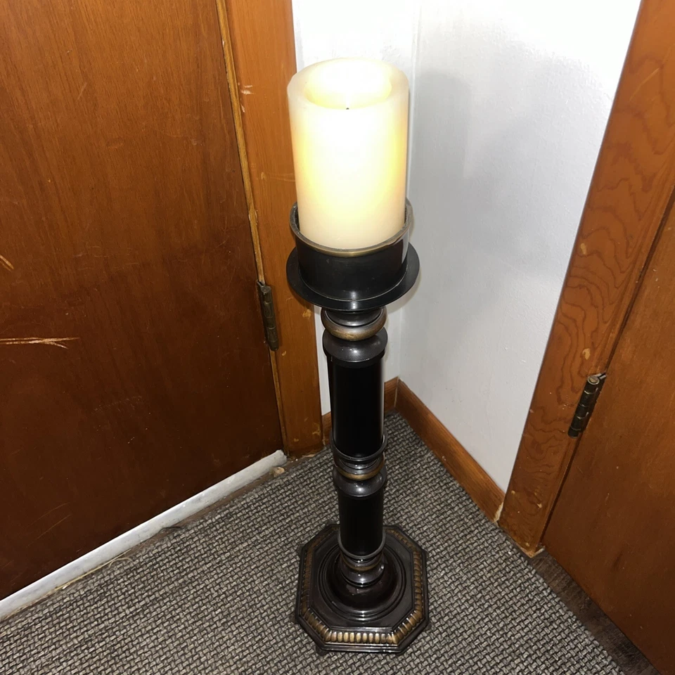 🕯Soporte para velas bronce negro estilo huracán ~ Soporte para candelabro 24 pulgadas de alto Foto 2 de 4