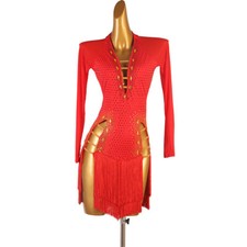 Latin Dance Dress Salsa Tango Cha cha Ballroom Rhinestone Competition Dress F801