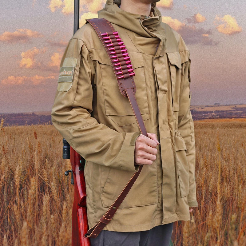 Tourbon Hunting Rifle Sling Padded Gun Carry Strap 30-06 Ammo Holder Detachable - Image 2 of 4