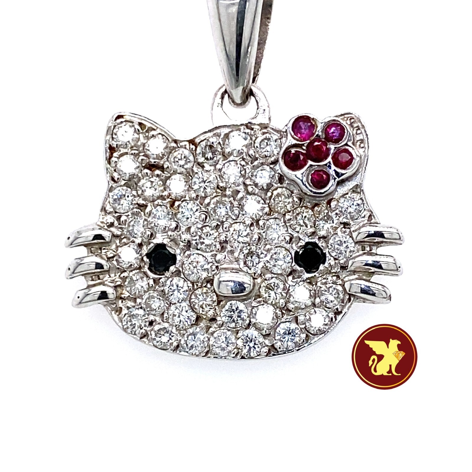 Hello Kitty 14Kt Solid White Gold & Diamond Gemstone … - Gem