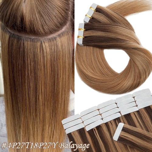 40pcs 100g Thick Russian Remy Tape In Human Hair Extensions Invisible Skin Weft - Picture 17 of 73