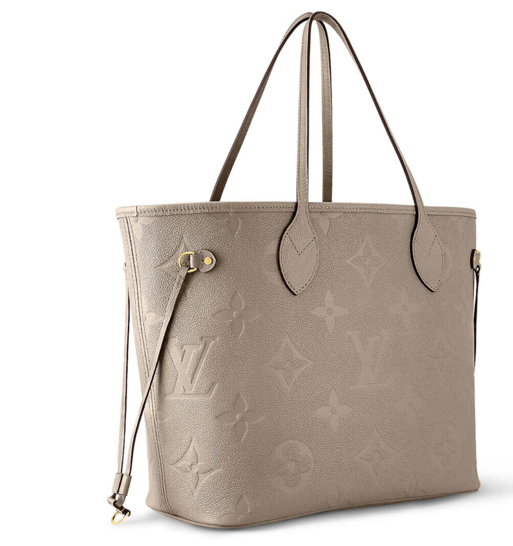 Louis Vuitton Neverfull Tote MM Dune Empreinte Leather Monogra
