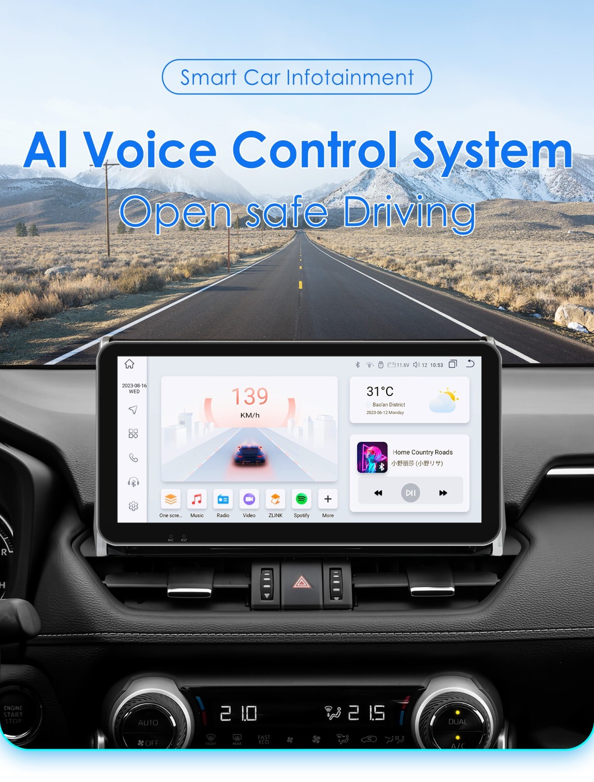 10.33" For Toyota RAV4 2019 Android 8Core Carplay Car Radio GPS Stereo WiFi DSP