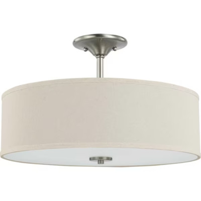 Progress Lighting P350168-009 Brushed Nickle Three Light 18'' Semi Flush Mount
