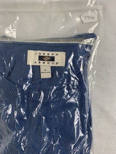 Joseph Abboud Sweater Mens L Blue Super Soft Long Sleeve Cotton Cashmere Blend - Picture 9 of 9