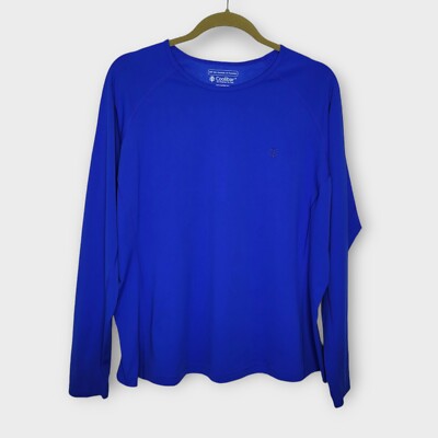 Coolibar Long Sleeve Rash Guard Top XXL Roya Blue