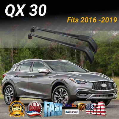 Fits Infiniti QX30 2016-2019 Black Roof Rack Baggage Luggage Cross Bar Crossbar