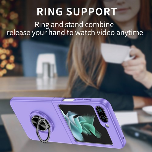 Smukłe etui magnetyczne do Samsung Galaxy Z Flip 6/5/4/3 Metalowy uchwyt pierścieniowy Kickstand - Zdjęcie 8 z 24