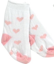 Pink Heart Print Knee Socks Fits 18 inch Dolls