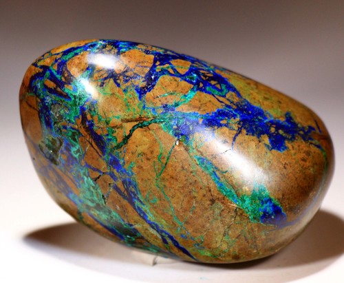 328 g 3.45" Sharp Polished Free Form Azurite Malachite Chrysocolla, Peru! AZS310 - Picture 6 of 6