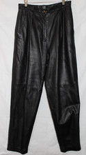 Vintage Saks Fifth Avenue Pleated buttery Soft 100 Leather Pants Size 12