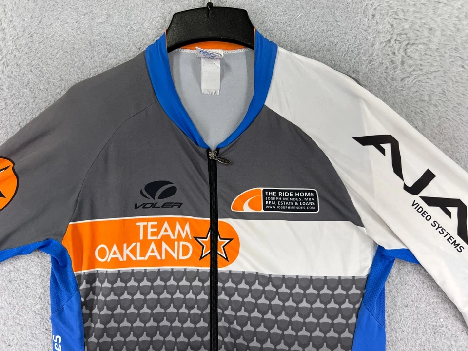 Camiseta de ciclismo Voler para mujer gris medio cremallera completa Team Oakland manga corta LEER Foto 4 de 4