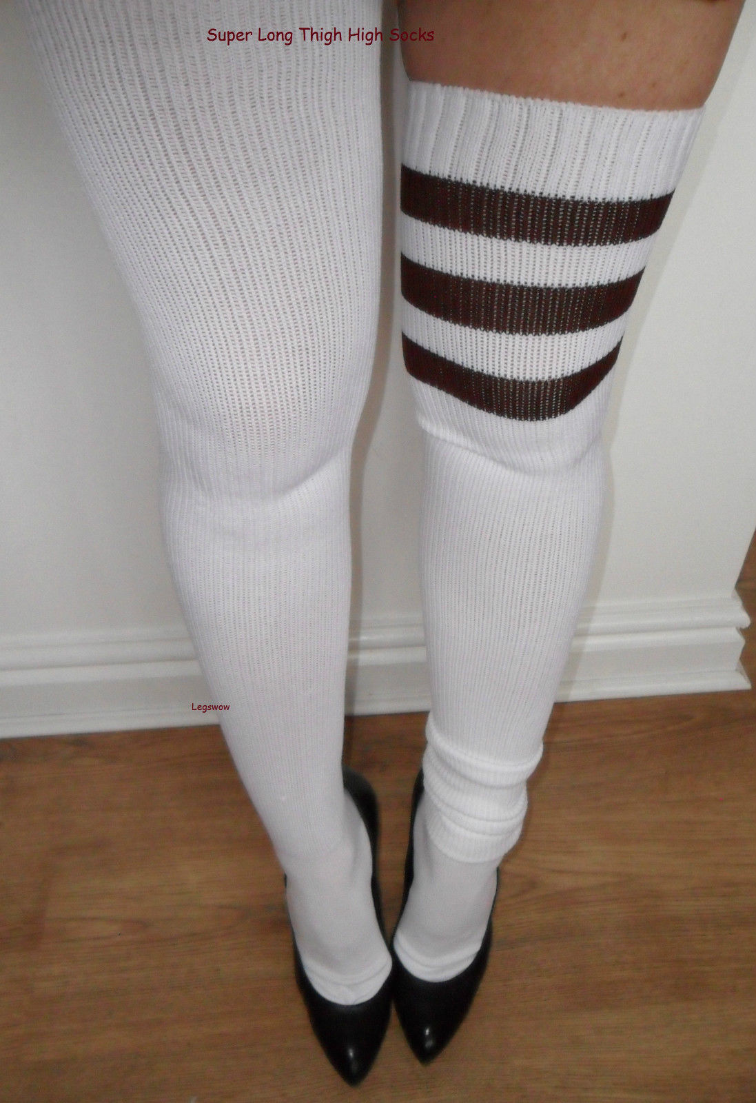 Extra Long Thigh High Socks Over The Knee OTK White Blue Green Yellow ...