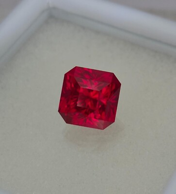 Certified Natural 4.20 Ct Flawless Mozambique Red Ruby Asscher Loose Gemstone