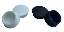 7/32 Locking Sheet Metal Panel Plug Caps for Holes - Round Black/White Plastic
