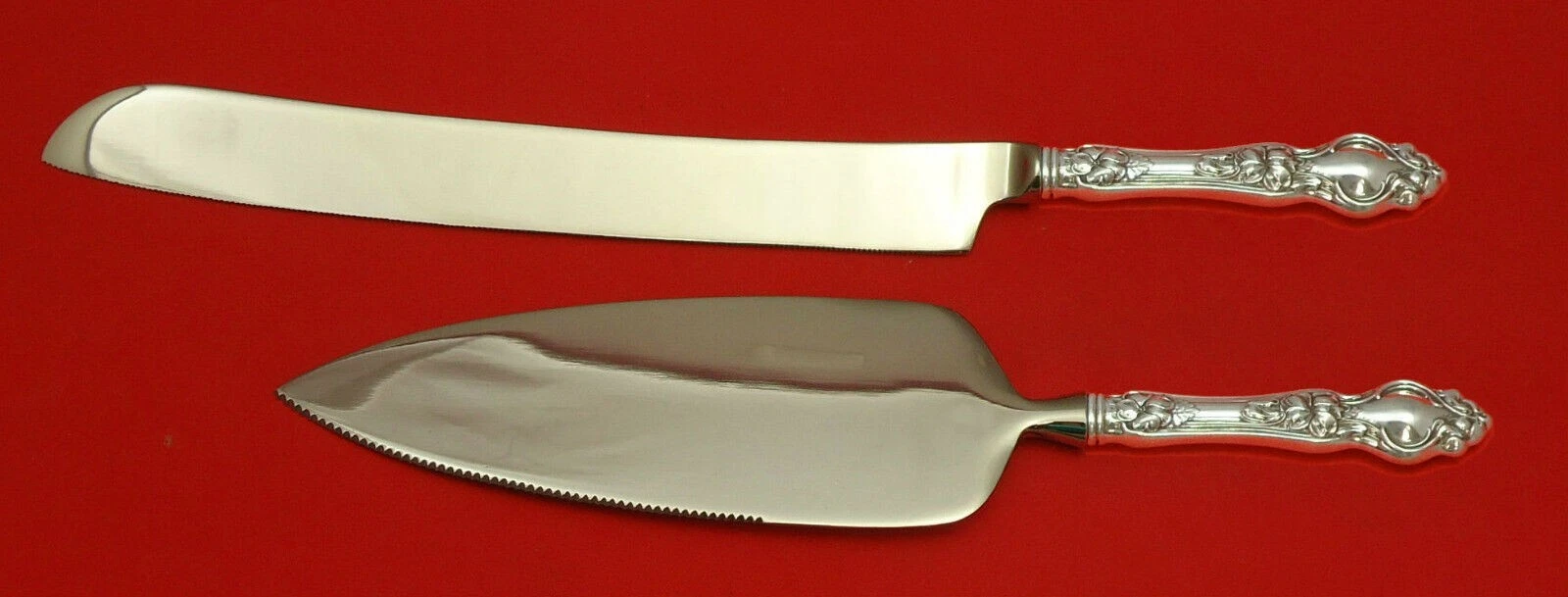 Violet by Wallace Custom Made Sterling Handle Cake Server & Cake Knife Set