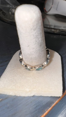 SILPADA Ring NORTHERN LIGHTS 925 Sterling Silver Sky-Blue Glass, Size 8 - Picture 4 of 9