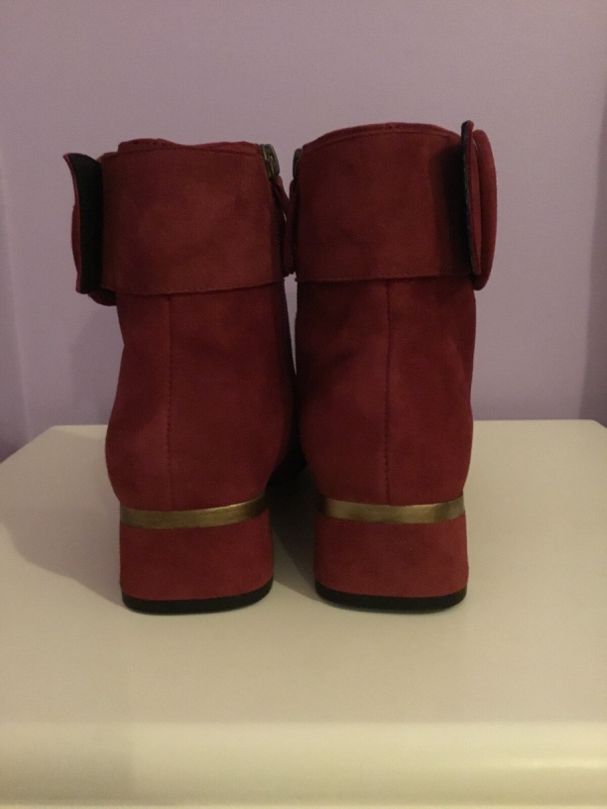 Ladies John Lewis Red Suede Ankle Boots eBay
