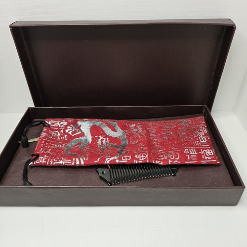 Japanese style comb/hair pin/storage bag NOS boxed set - Picture 6 of 6