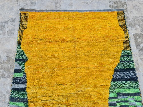 Handmade Traditional Moroccan Wool Rug in Yellow & Green - Perfect Housewarming - Picture 3 of 9