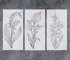 GSS Designs Wildflower Stencils for Painting Flower 6x12Inch Flowers Stencil