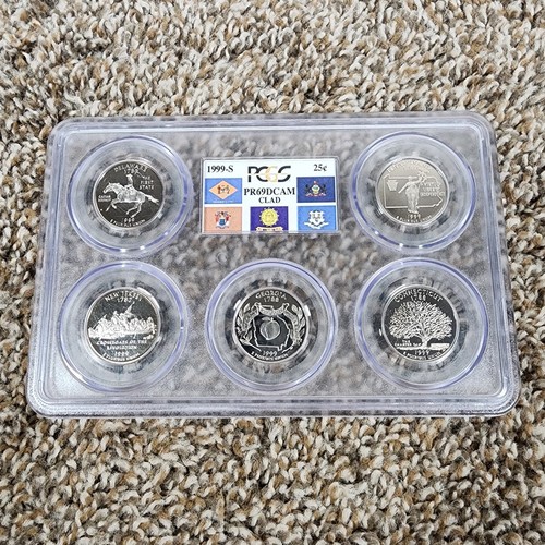 1999-S Clad State Quarter Set of 5 PCGS PR69DCAM Delaware New Jersey Georgia - Picture 1 of 2