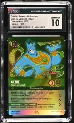 Disney Lorcana GRADED 2023 Genie Powers Unleashed 20/P1 Promo GM 10 CGC