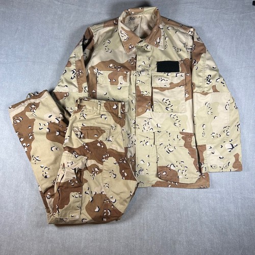 US Military Chocolate Chip Desert Camo Uniform Set BDU Jacket Pants Medium Small