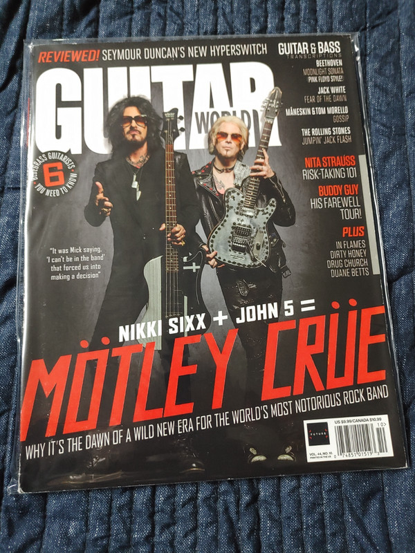 Motley Crue Guitar World October 2023
