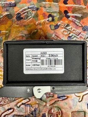 r Deviant - Blk Micarta / Wht G-10 - Blackwash Sheepsfoot M390 - BNiB
