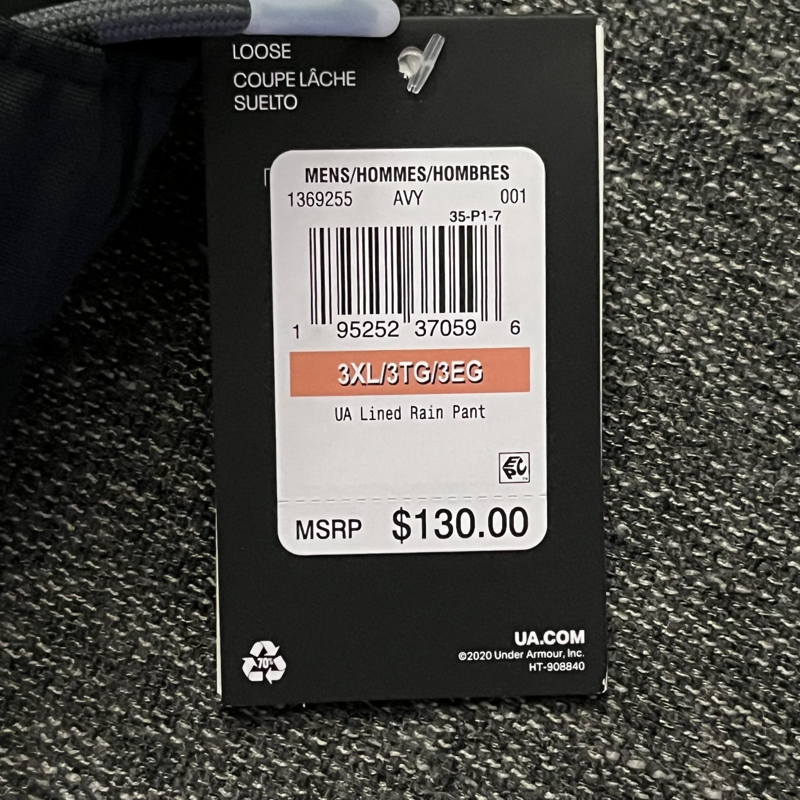 Under Armour Pants Mens 3XL UA Lined Rain Pant Loose Fit Water Resistant 1369255 thumbnail 7